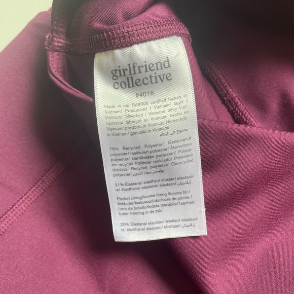 Girlfriend Collective Plum Compressive High-Rise Legging with Pockets | Size S - Picture 5 of 5